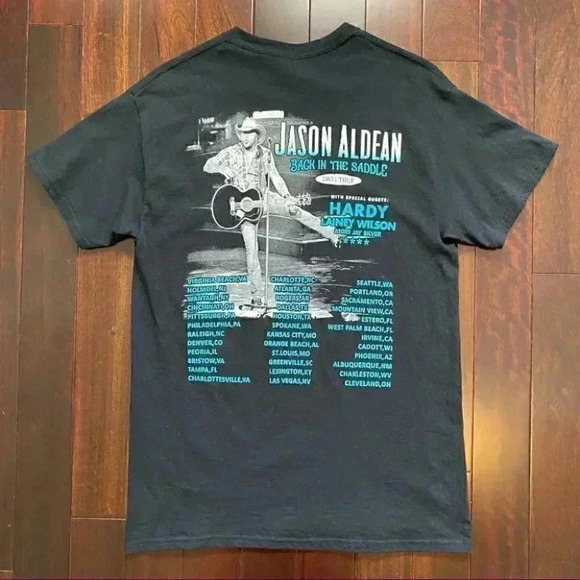 Jason Aldean T-Shirt Back in the Saddle 2021 Concert  Tour Band Tee Black Medium - Picture 14 of 16